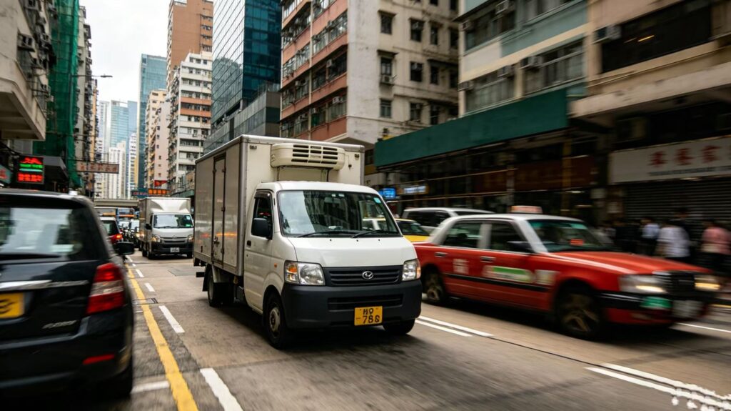 White delivery truck