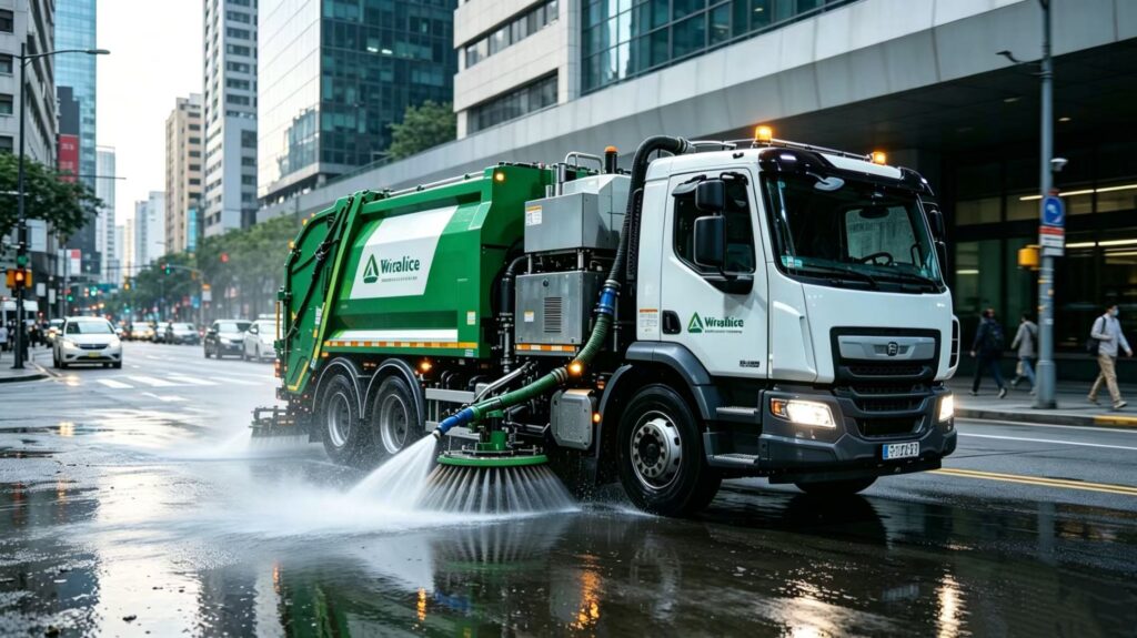 City street flusher sweeper